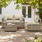 8PCS Patio Sectional Cushion Set 4 inches thickness Cream