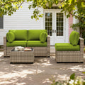 8PCS Patio Sectional Cushion Set 4 inches thickness Grass Green