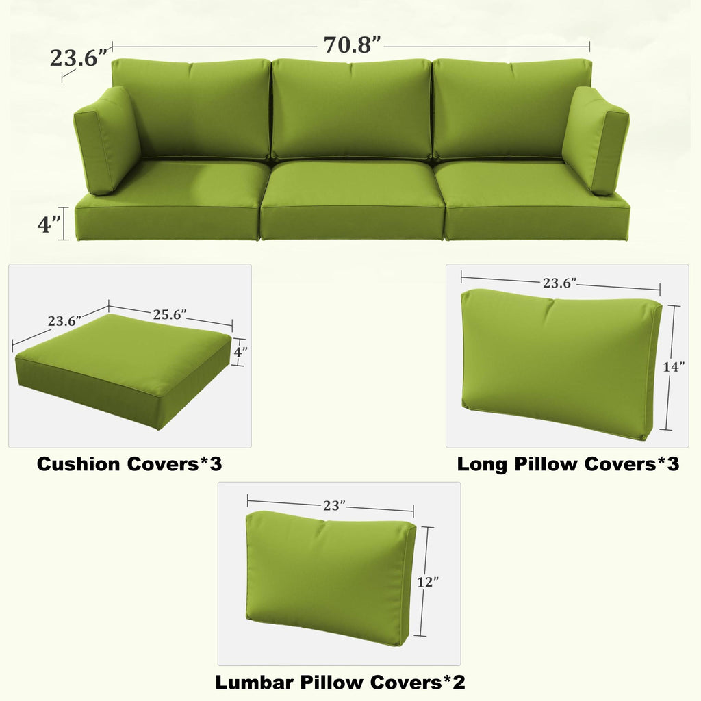 WNP cushion 8PCS Outdoor Replacement Cushion Covers for Patio Furniture