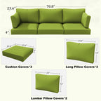 WNP cushion 8PCS Outdoor Replacement Cushion Covers for Patio Furniture