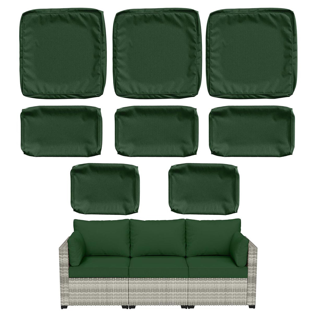 WNP cushion 8PCS Outdoor Replacement Cushion Covers for Patio Furniture Olive Green