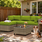 9PCS Patio Sectional Cushion Set, 4 inches Grass Green