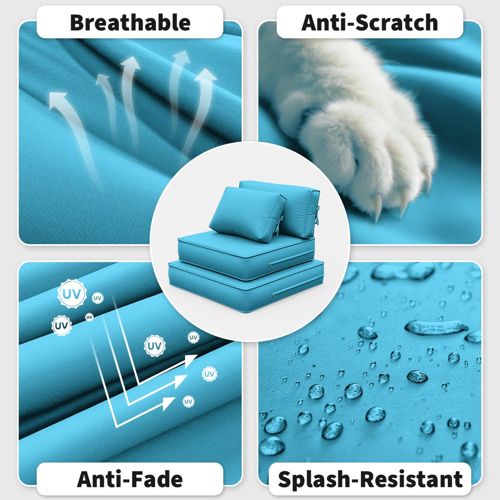 WNP cushion 9PCS Patio Sectional Cushion Set, 4 inches