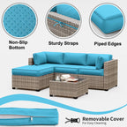 WNP cushion 9PCS Patio Sectional Cushion Set, 4 inches