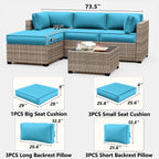 WNP cushion 9PCS Patio Sectional Cushion Set, 4 inches