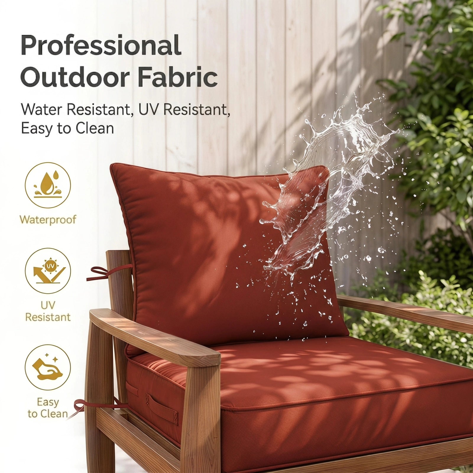 2 Pack Outdoor Deep Seat Cushion Pillow Set