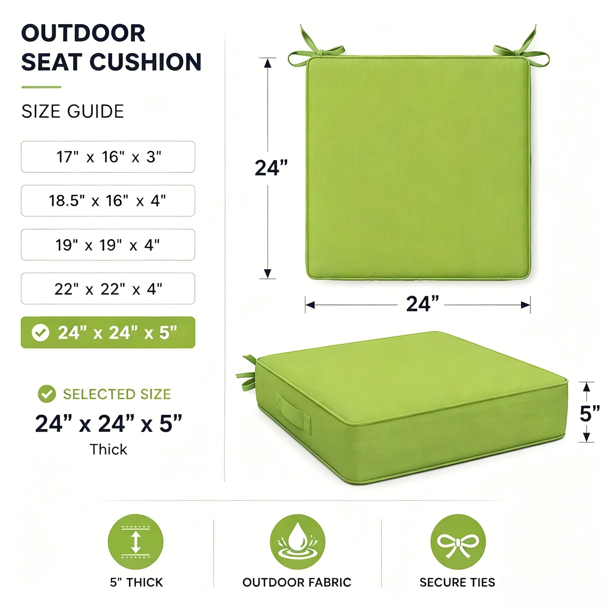 Outdoor-Chair-Cushion-grass-green-size