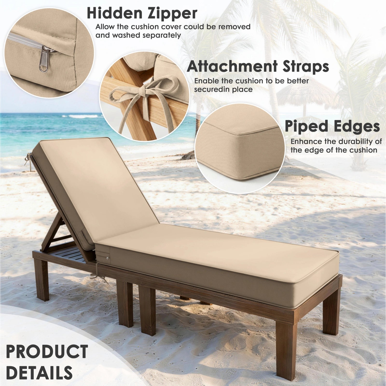 Outdoor Chaise Lounge Cushion-