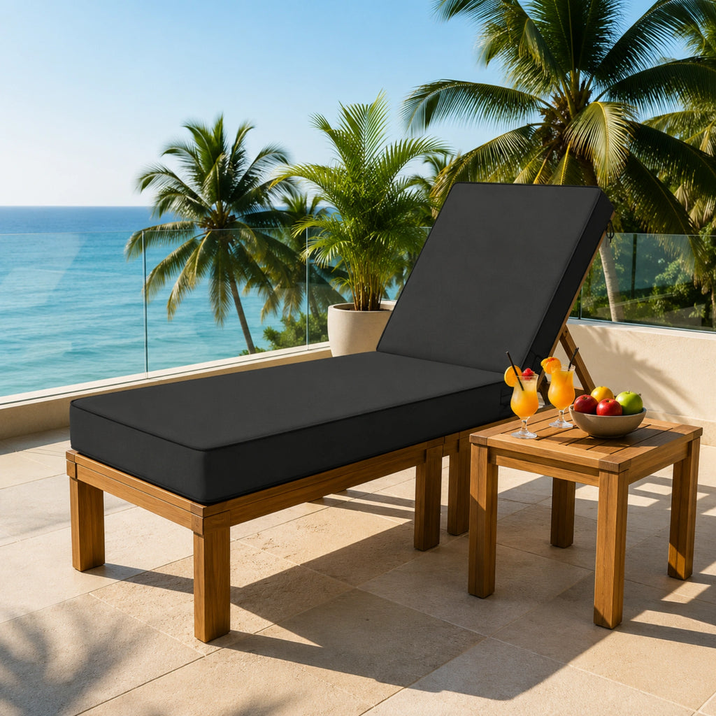 Outdoor Chaise Lounge Cushion-Black