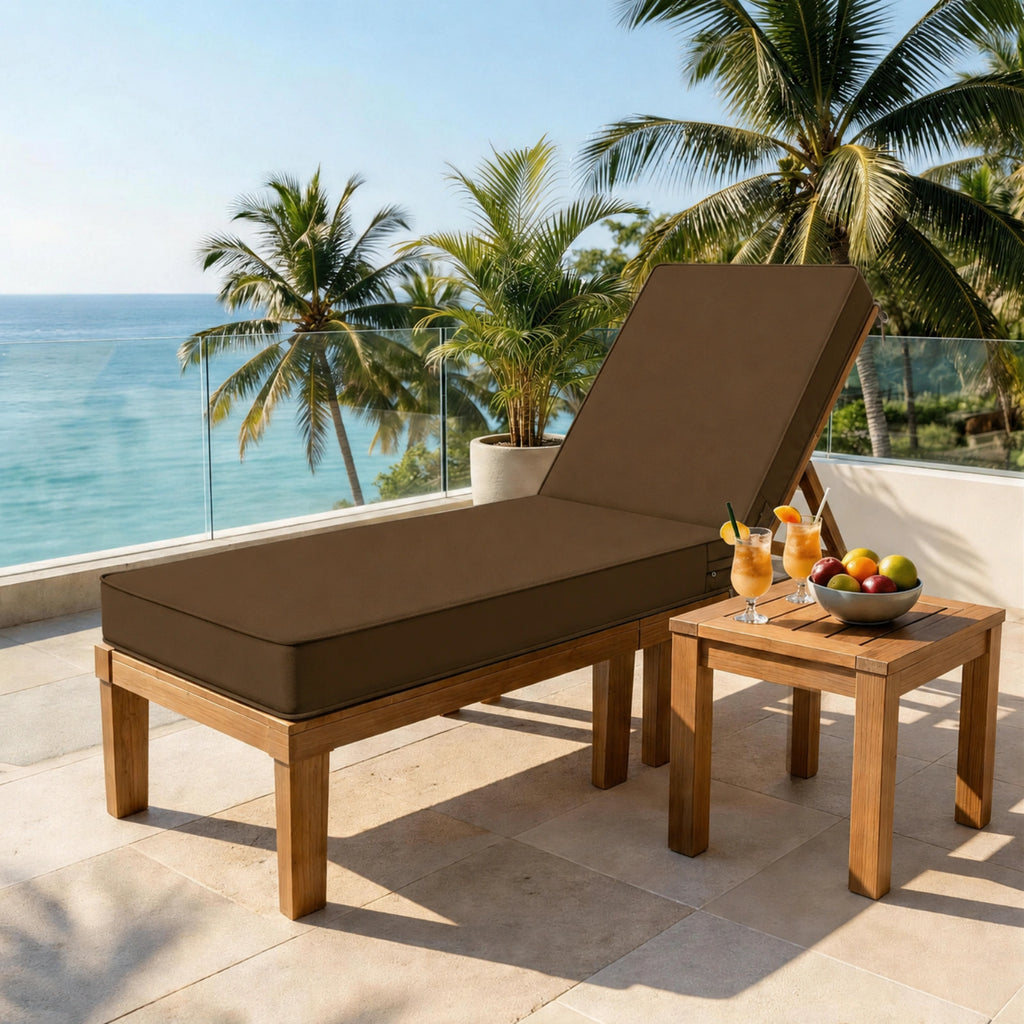 Outdoor Chaise Lounge Cushion-Brown