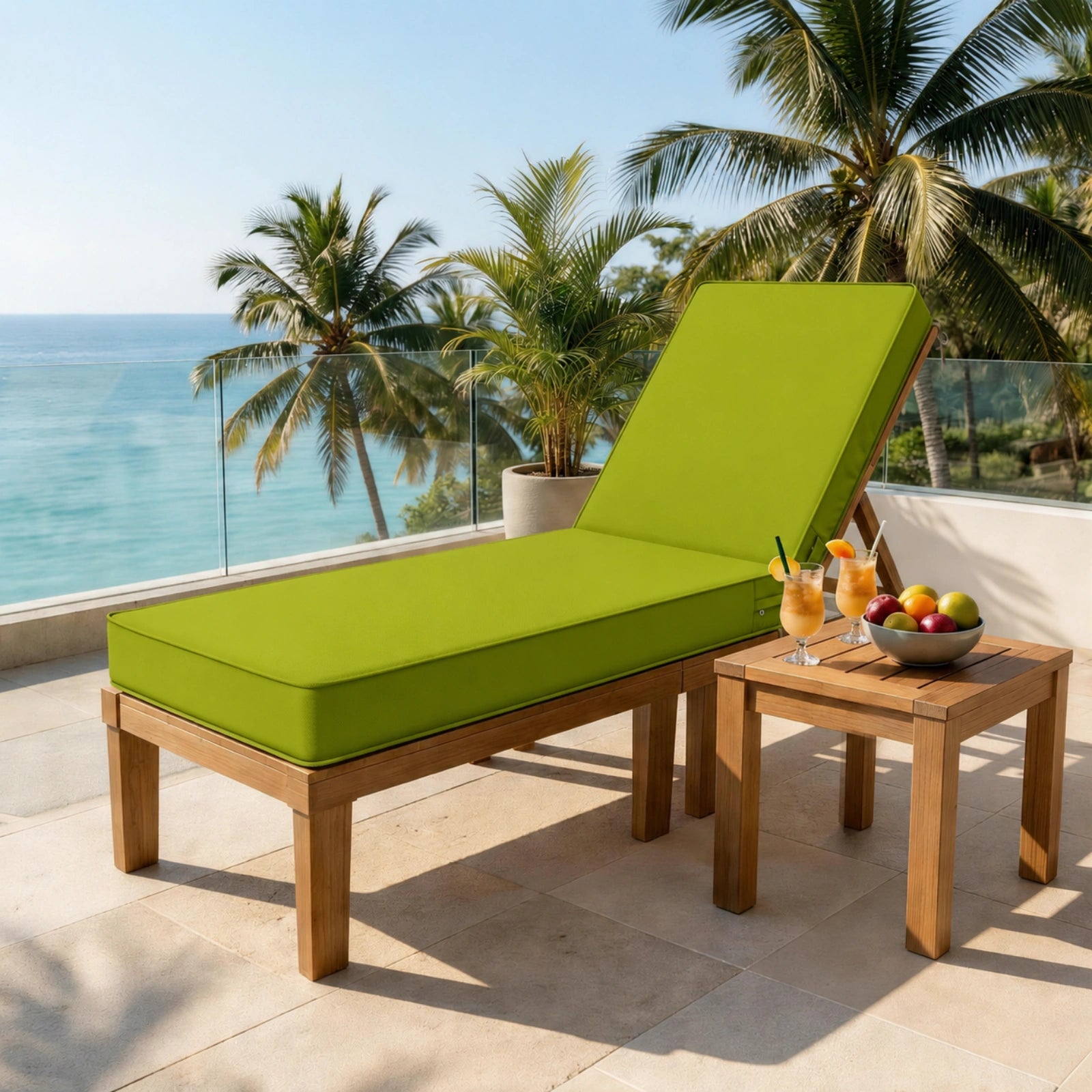 Outdoor Chaise Lounge Cushion-Grass Green