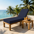 Outdoor Chaise Lounge Cushion-Navy