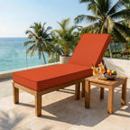 Outdoor Chaise Lounge Cushion-Orange Red