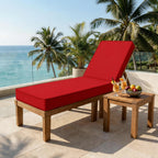 Outdoor Chaise Lounge Cushion-Red