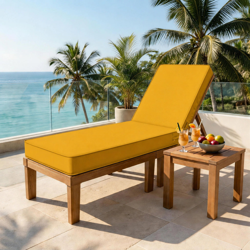 Outdoor Chaise Lounge Cushion-Yellow