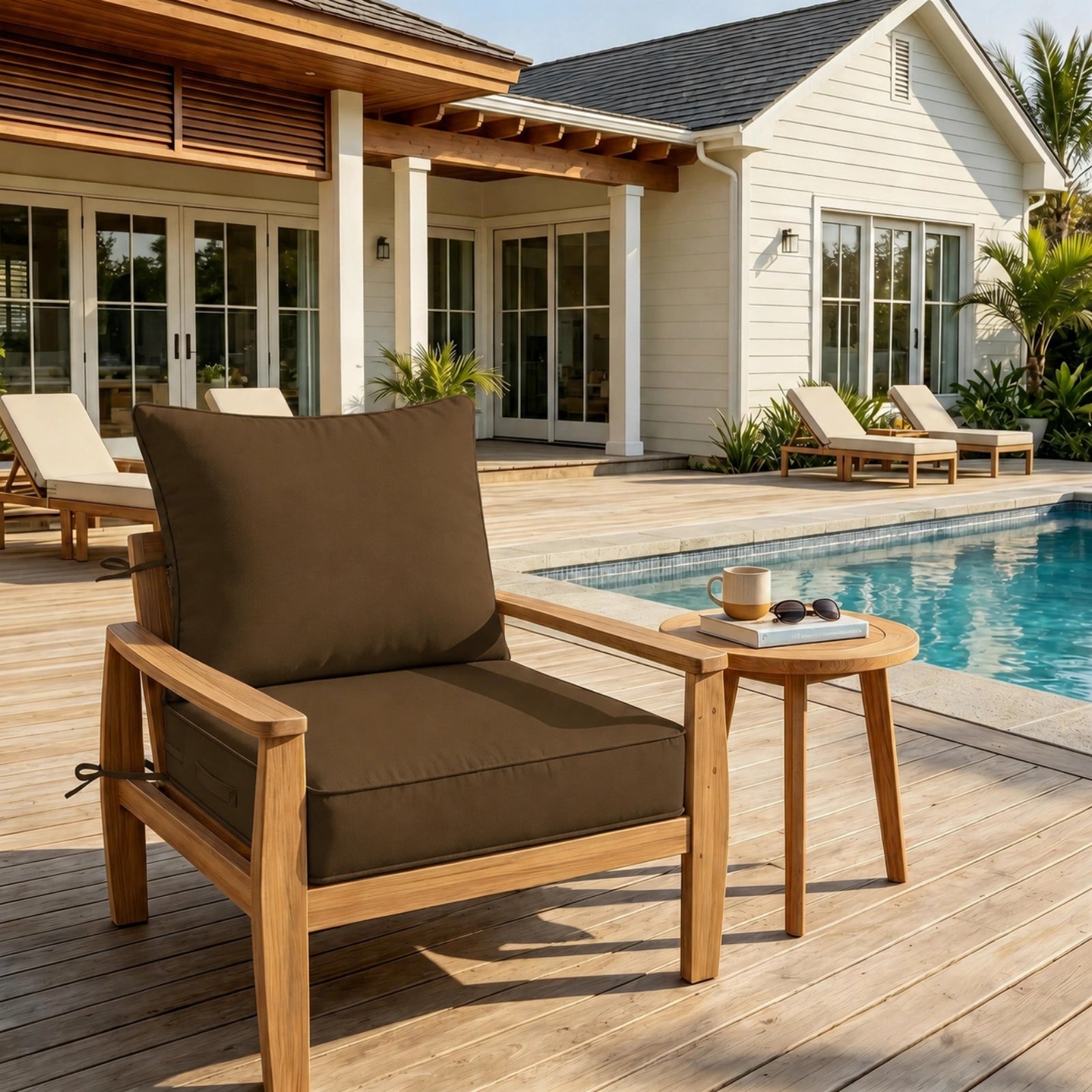 Outdoor Deep Seat Cushion Pillow Set-