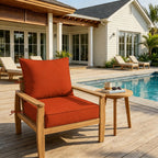 Outdoor Deep Seat Cushion Pillow Set-Orange Red