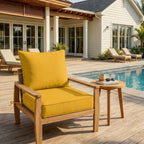 Outdoor Deep Seat Cushion Pillow Set-Yellow