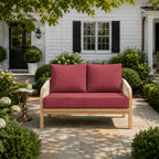 Outdoor Loveseat Cushion Set-Fuchsia Red-46 × 26 × 5 inch