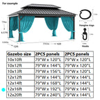 Outdoor Blackout Curtains 4 Panels, Grommet Top