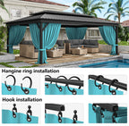Outdoor Blackout Curtains 4 Panels, Grommet Top
