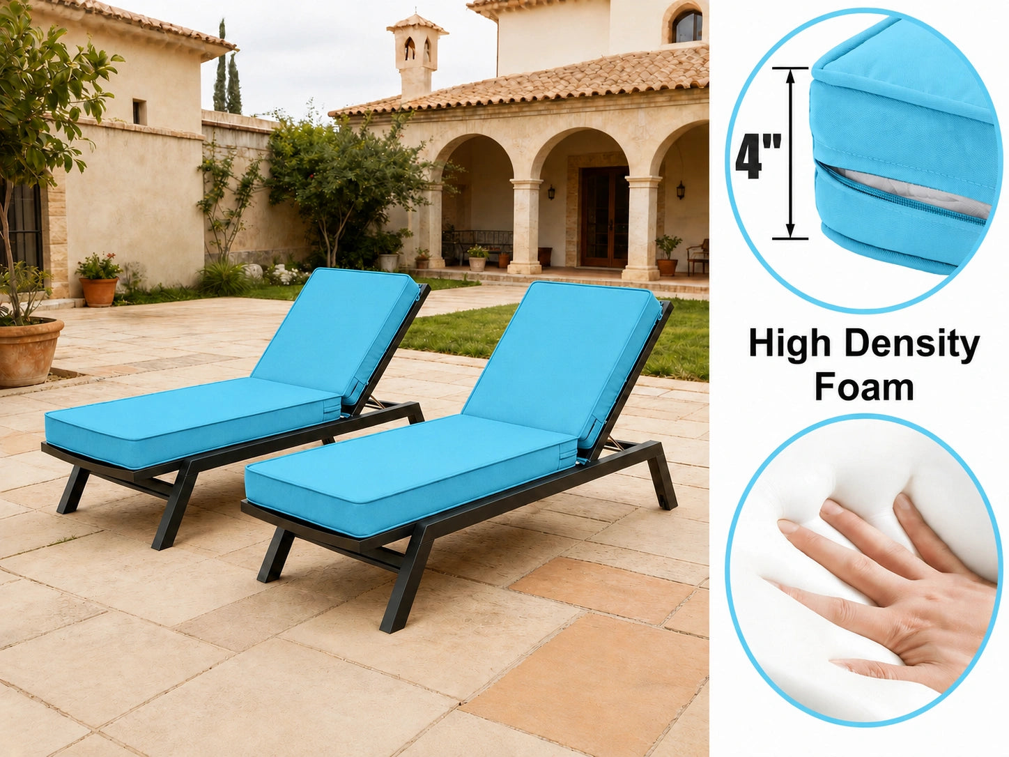 Outdoor Recliner Cushion Details