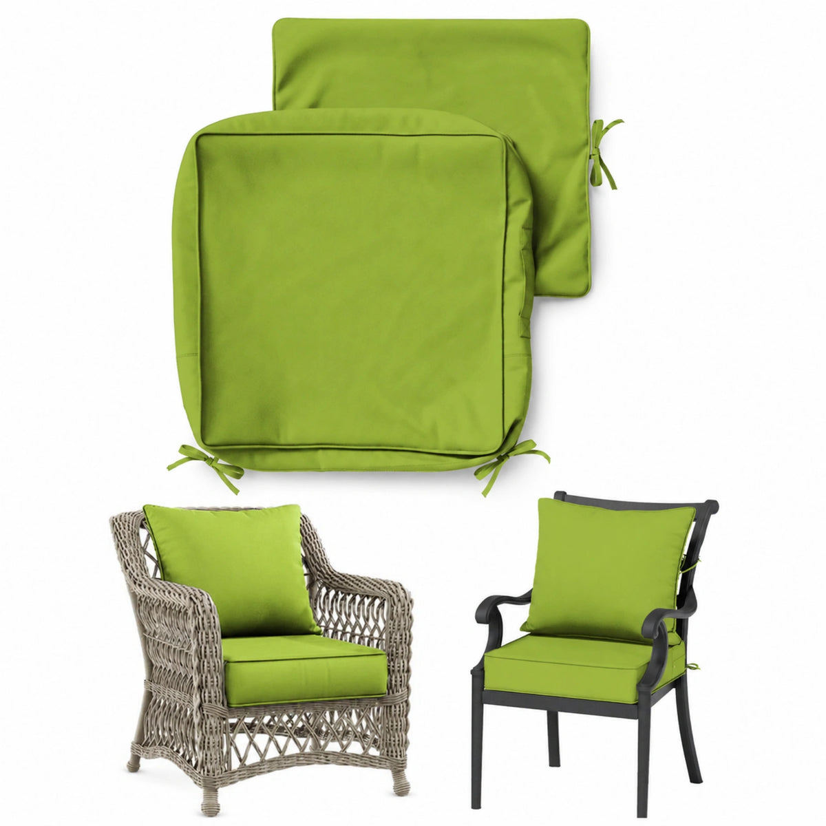 Patio Cushion & Chair Cover Set-Grass Green