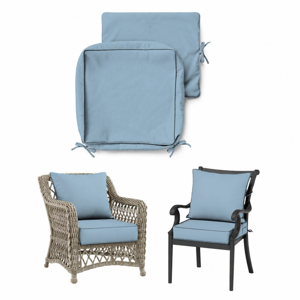 Patio Cushion & Chair Cover Set-Sky Blue
