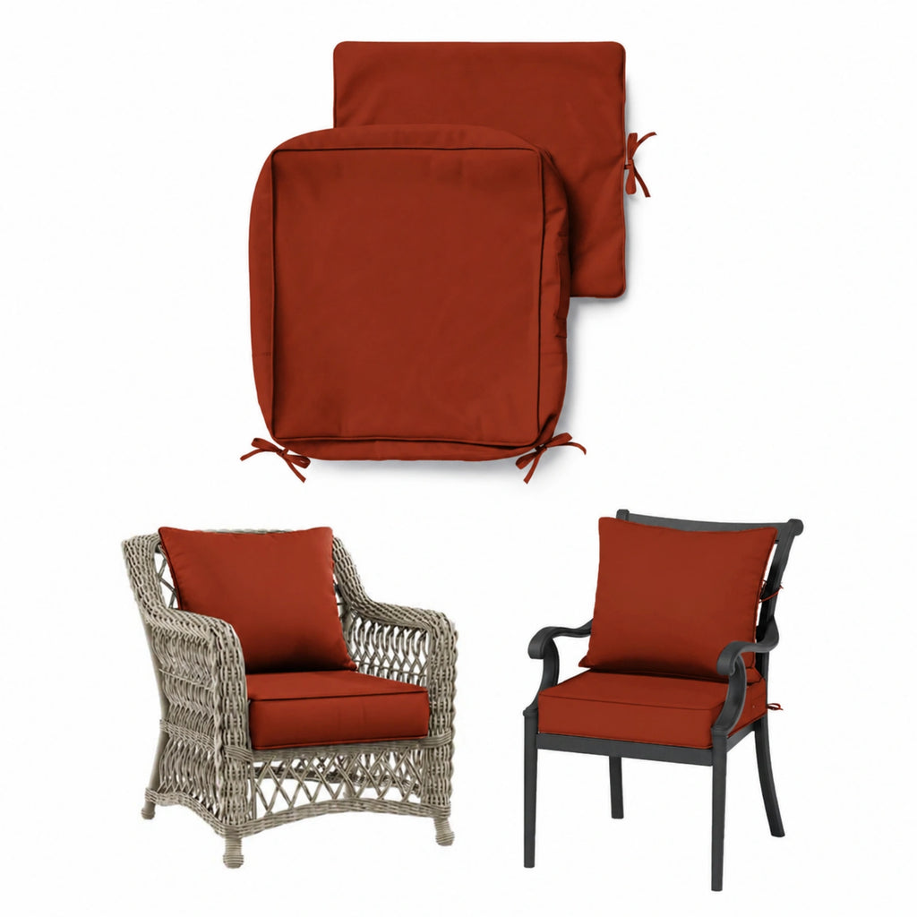 Patio Cushion & Chair Cover Set-Terra Red
