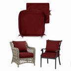 Patio Cushion & Chair Cover Set-Burgundy
