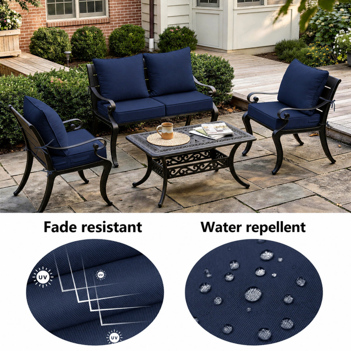 Patio Cushion & Chair Cover Set-