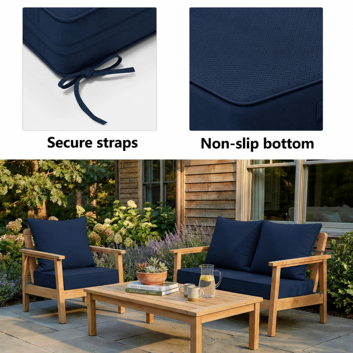 Patio Cushion & Chair Cover Set-