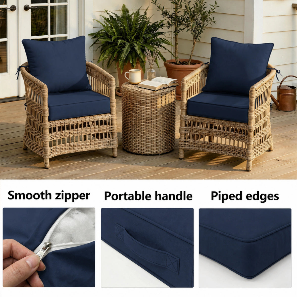 Patio Cushion & Chair Cover Set-