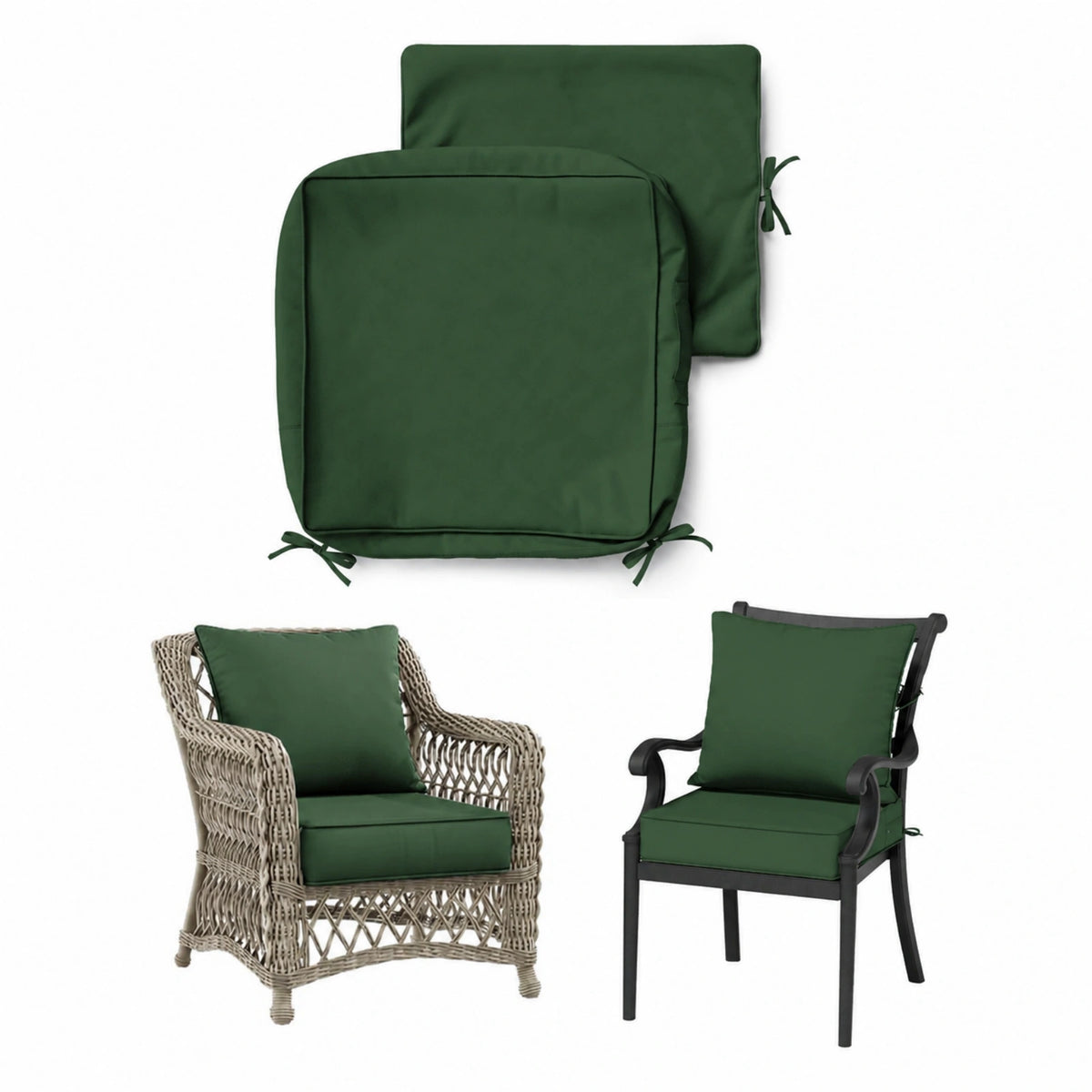 Patio Cushion & Chair Cover Set-Olive Green