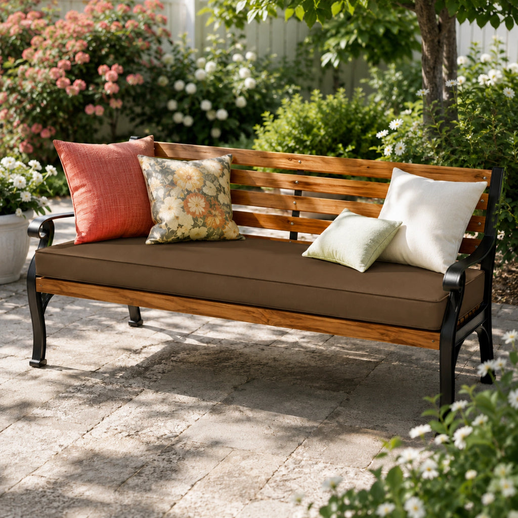 Patio Garden Bench Cushion-Brown