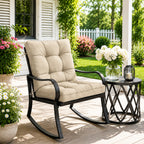 Patio High Back Replacement Cushions-Cream