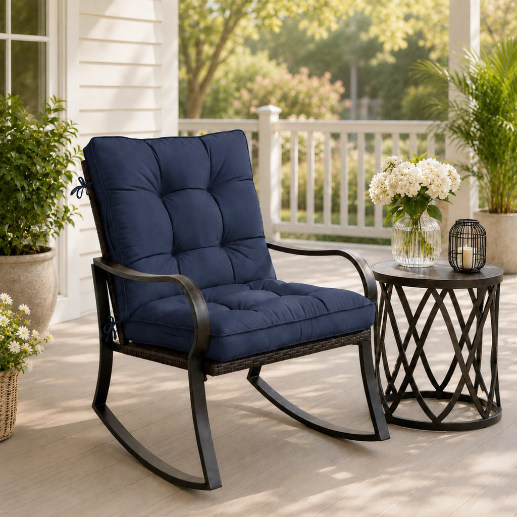 Patio High Back Replacement Cushions-Navy