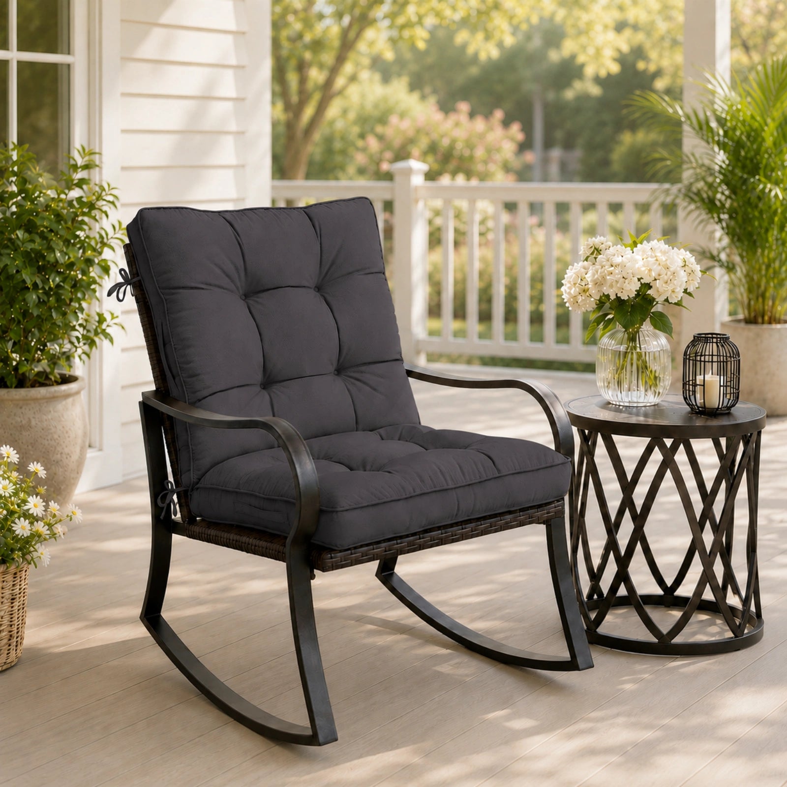 Patio High Back Replacement Cushions-Grey