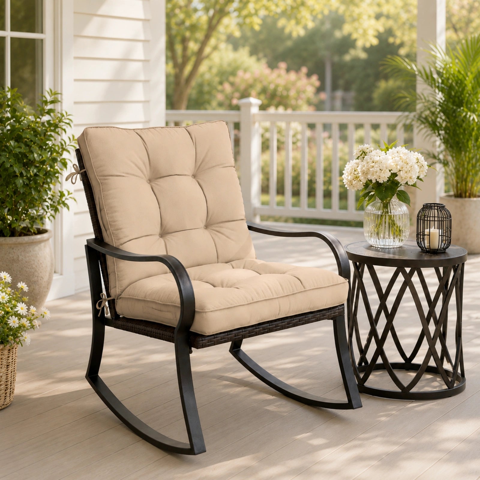 Patio High Back Replacement Cushions-Sand