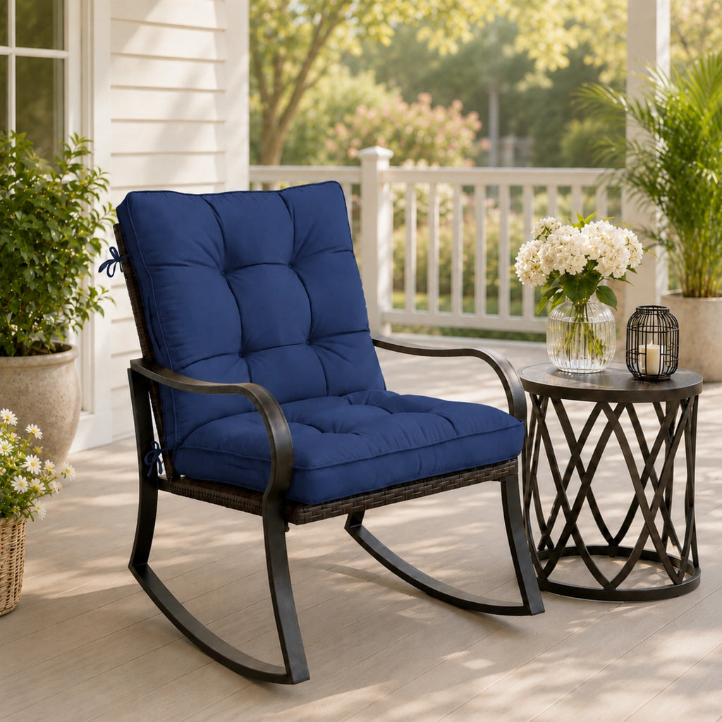 Patio High Back Replacement Cushions-Blue