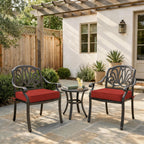Terra Red outdoor seat cushions for patio chairs and outdoor furniture.