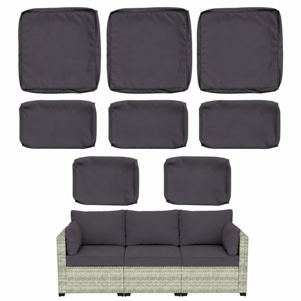 8 Piece Outdoor Patio Cushion Cover Set