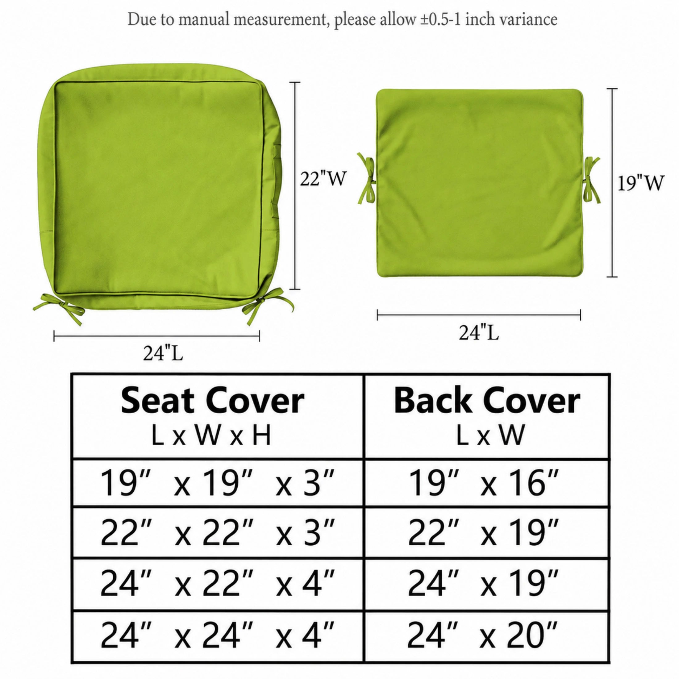 2 Pack Patio Cushion & Pillow Cover Set