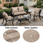 2 Pack Patio Cushion & Pillow Cover Set