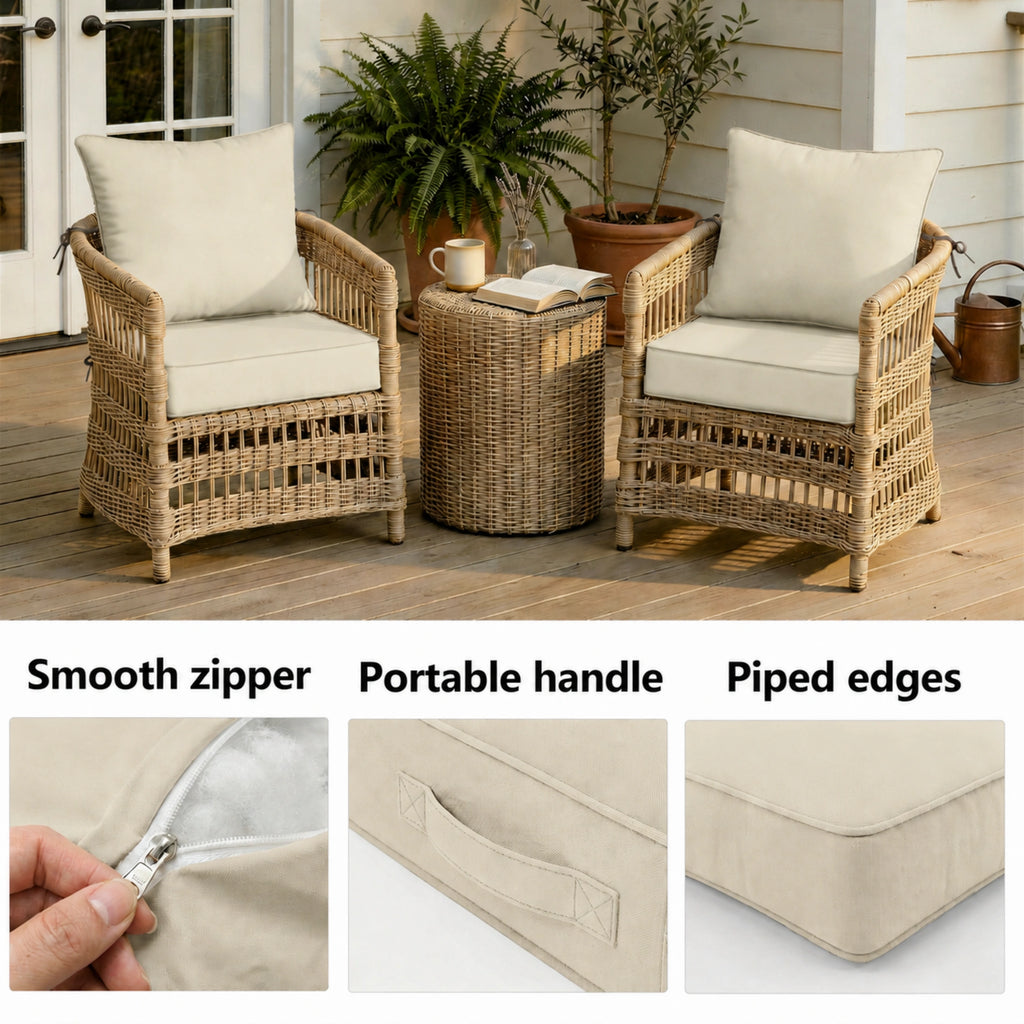 2 Pack Patio Cushion & Pillow Cover Set