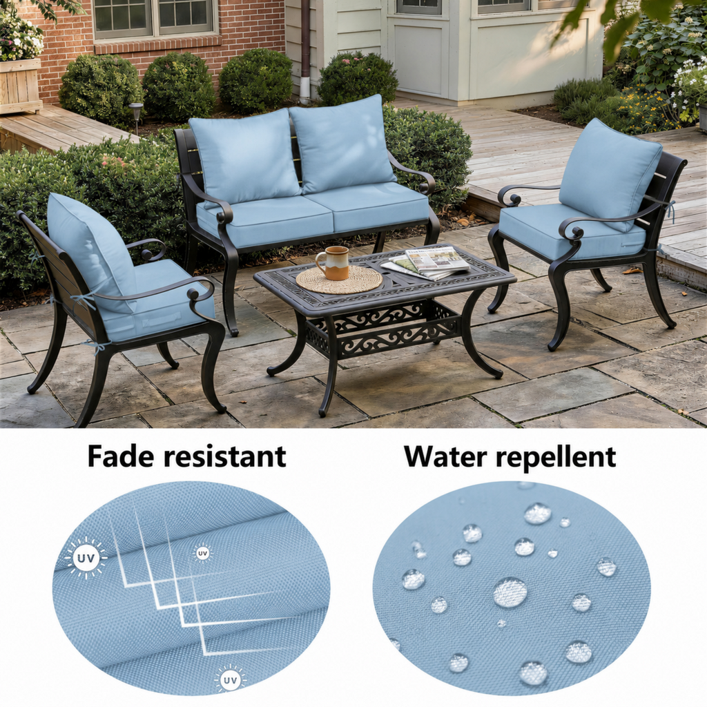 2 Pack Patio Cushion & Pillow Cover Set