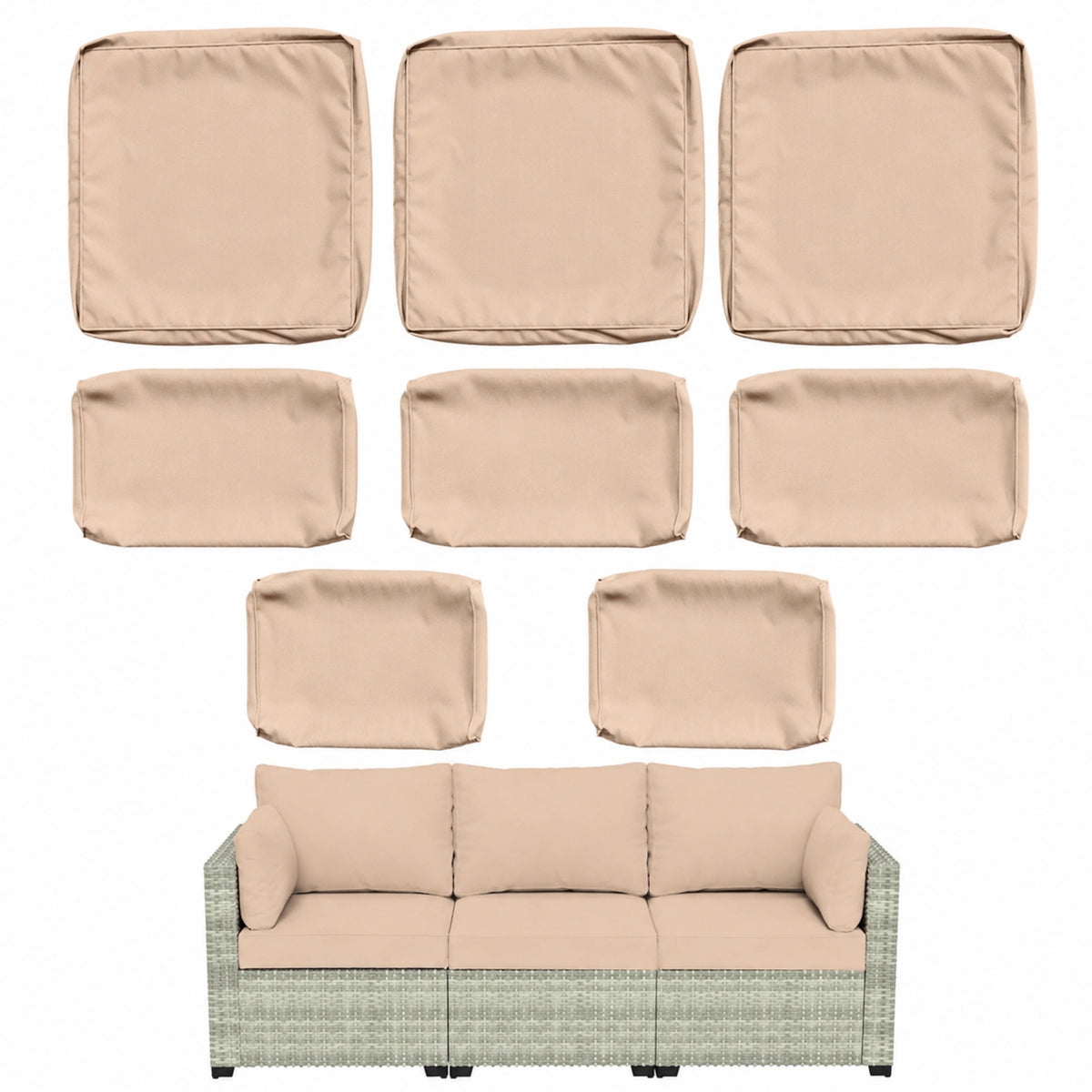 8 Piece Outdoor Patio Cushion Cover Set