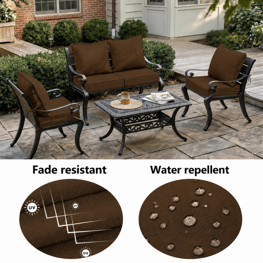2 Pack Patio Cushion & Pillow Cover Set