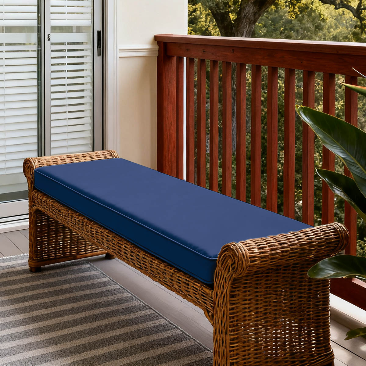 WNP cushion Patio Garden Bench Cushion Blue