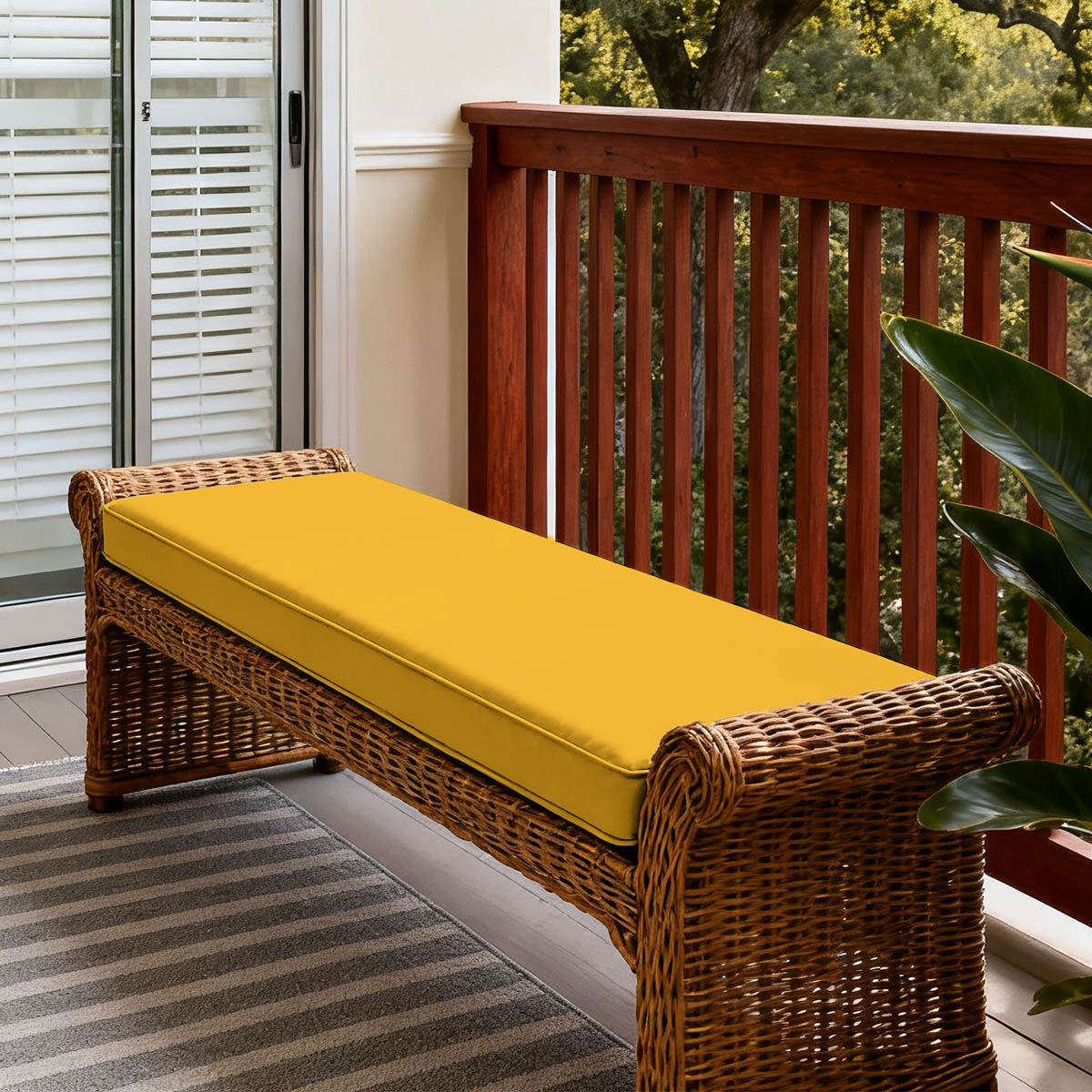 WNP cushion Patio Garden Bench Cushion Yellow